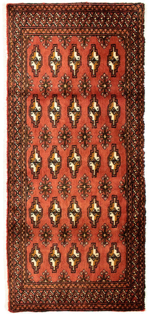Turkaman tapijt - 130 x 60 cm - roest