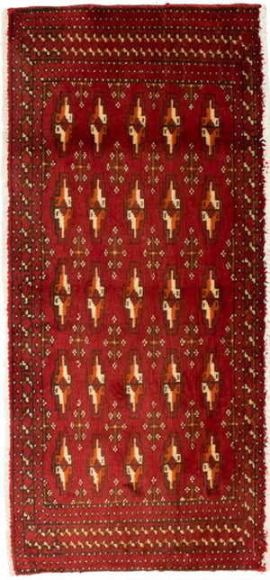 Turkaman tapijt - 130 x 60 cm - rood