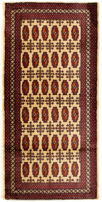 Turkaman tapijt - 130 x 60 cm - beige