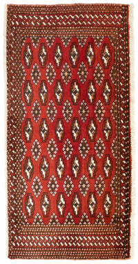 Turkaman tapijt - 130 x 60 cm - rood