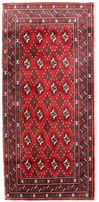 Turkaman tapijt - 130 x 60 cm - rood