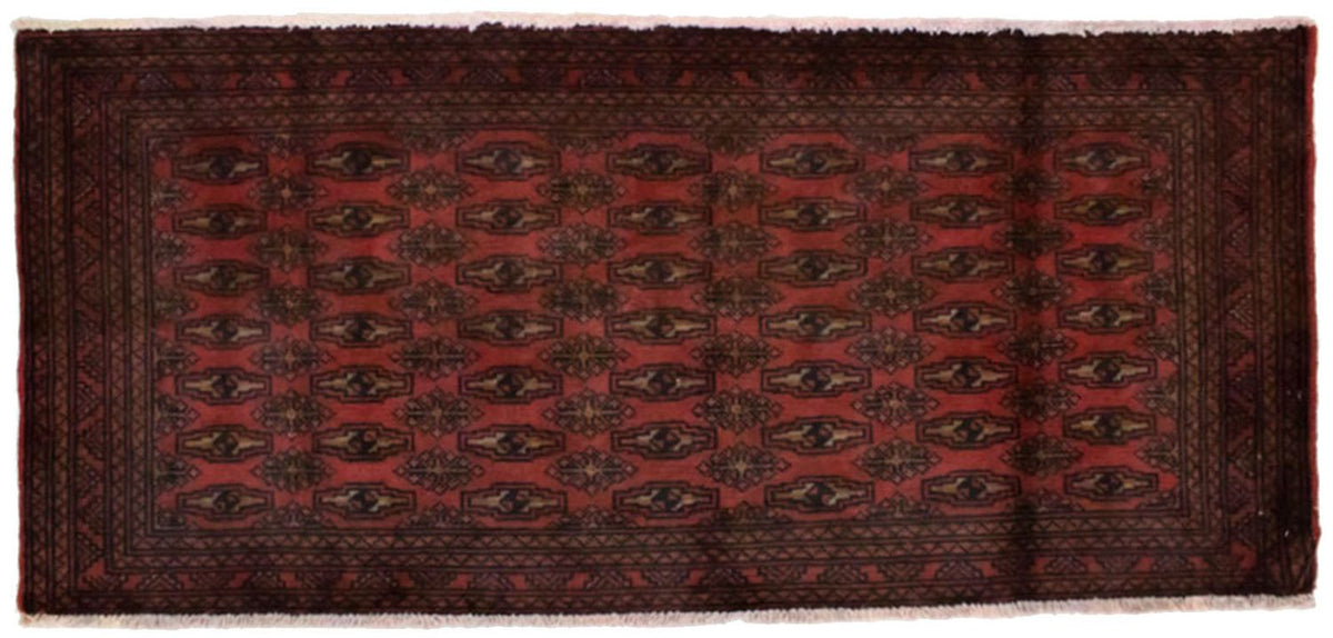 Turkaman tapijt - 130 x 60 cm - rood