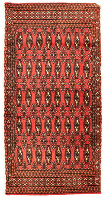 Turkaman tapijt - 130 x 60 cm - rood