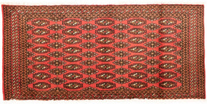 Turkaman tapijt - 130 x 60 cm - rood