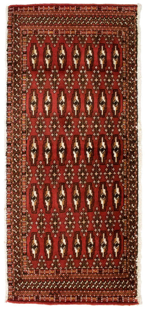 Turkaman tapijt - 130 x 60 cm - rood