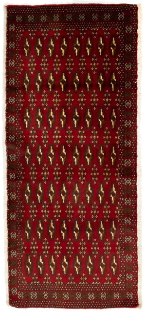 Turkaman tapijt - 130 x 60 cm - rood