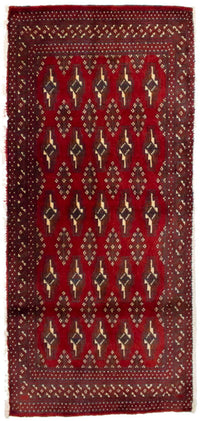 Turkaman tapijt - 130 x 60 cm - rood