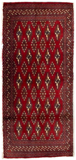 Turkaman tapijt - 130 x 60 cm - rood