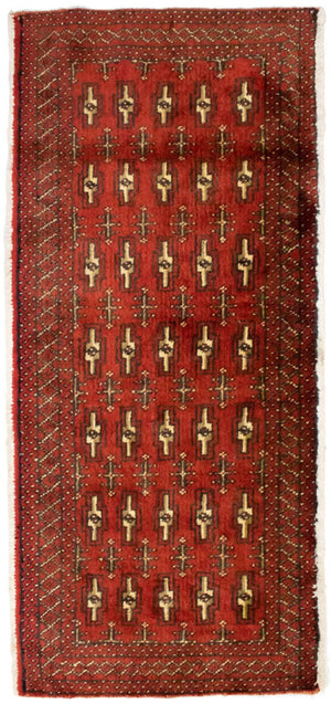 Turkaman tapijt - 130 x 60 cm - rood