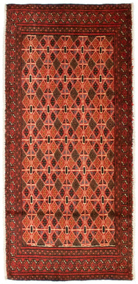 Turkaman tapijt - 130 x 60 cm - oranje