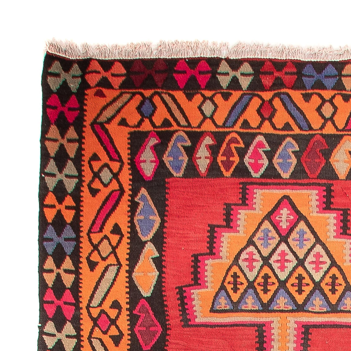 Loper Kelim tapijt - Oud - 395 x 180 cm - rood