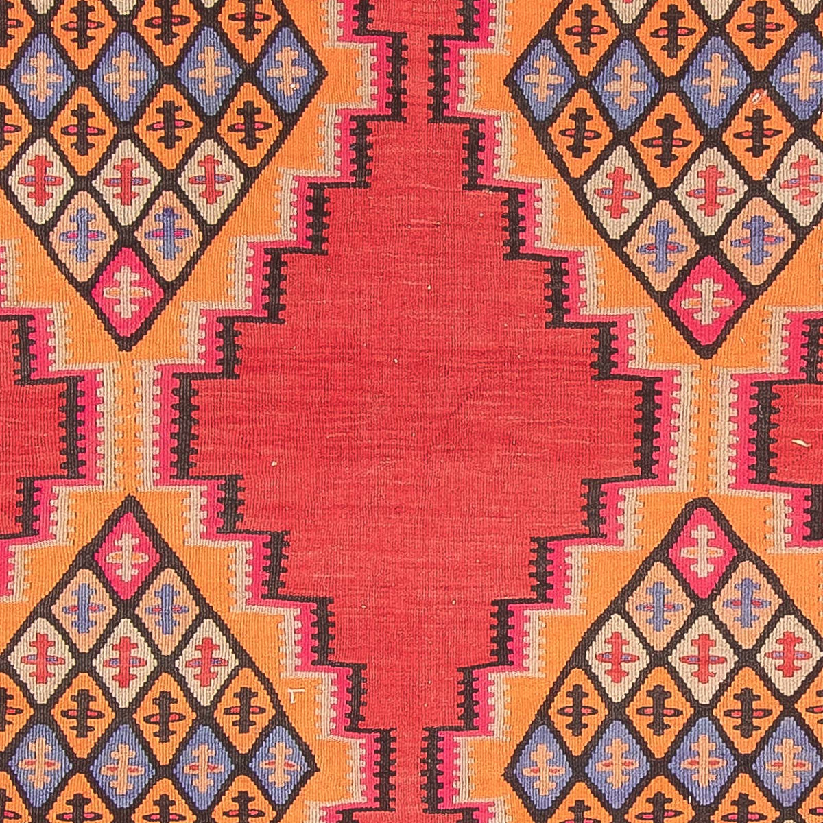 Loper Kelim tapijt - Oud - 395 x 180 cm - rood