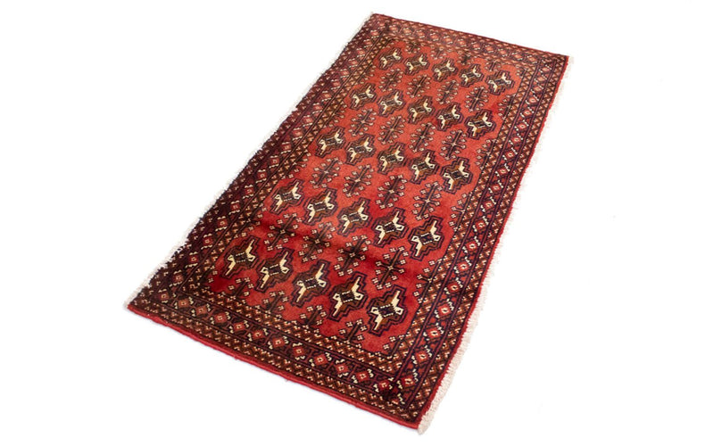 Turkaman tapijt - 130 x 60 cm - rood