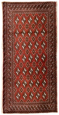 Turkaman tapijt - 130 x 60 cm - rood