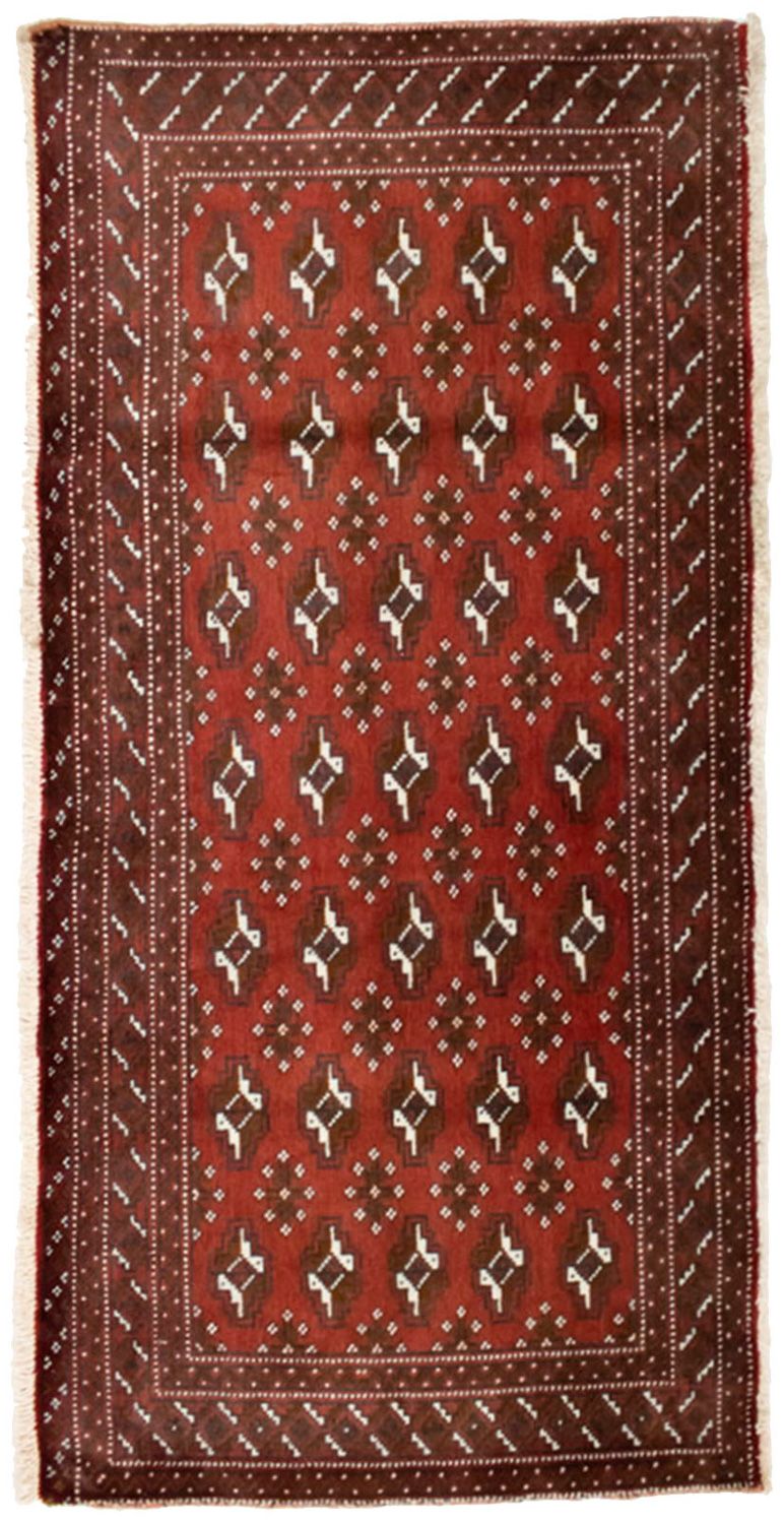 Turkaman tapijt - 130 x 60 cm - rood
