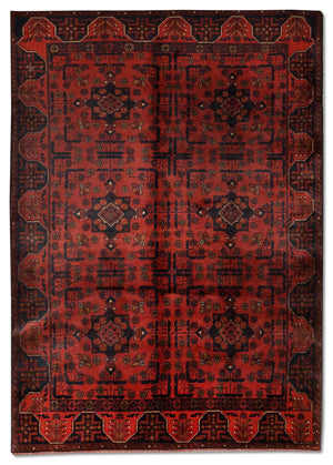 Afghaans tapijt - Kunduz - 186 x 122 cm - rood