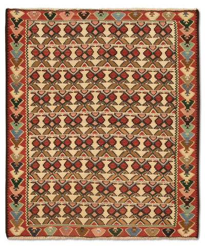 Antiek kilim Tapijt 119x143cm