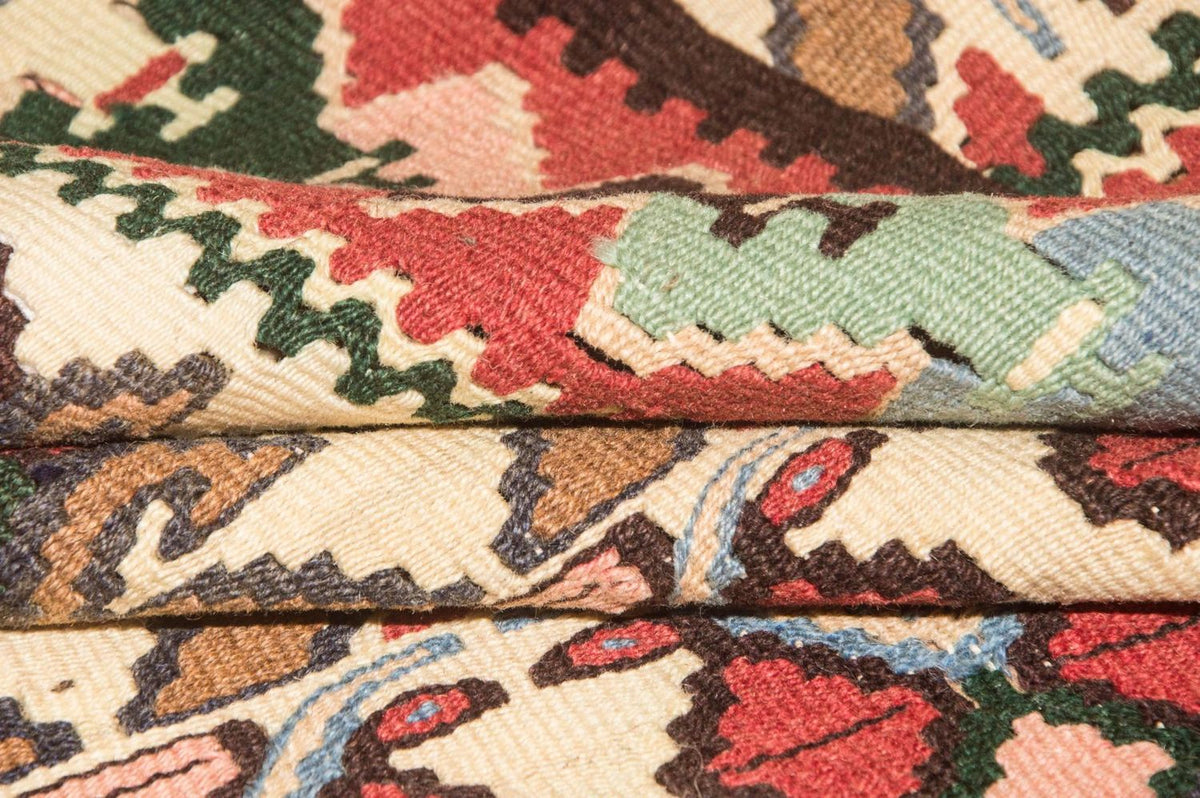 Kelim tapijt - Oud - 143 x 119 cm - beige