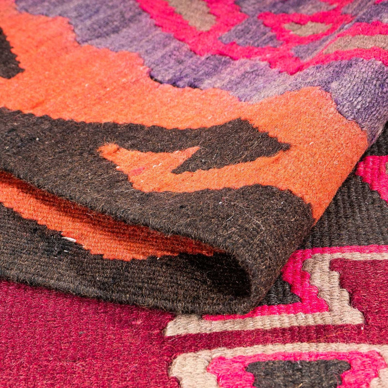 Loper Kelim tapijt - Oud - 390 x 141 cm - veelkleurig