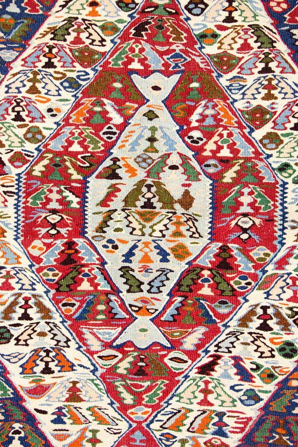 Kelim tapijt - Oud - 153 x 119 cm - blauw