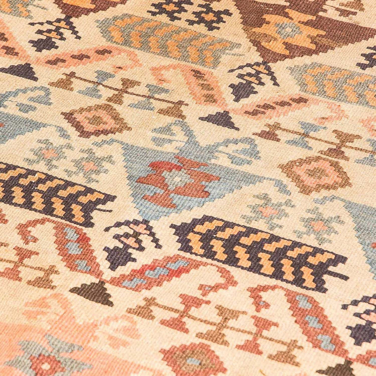 Loper Kelim tapijt - Oud - 195 x 108 cm - beige