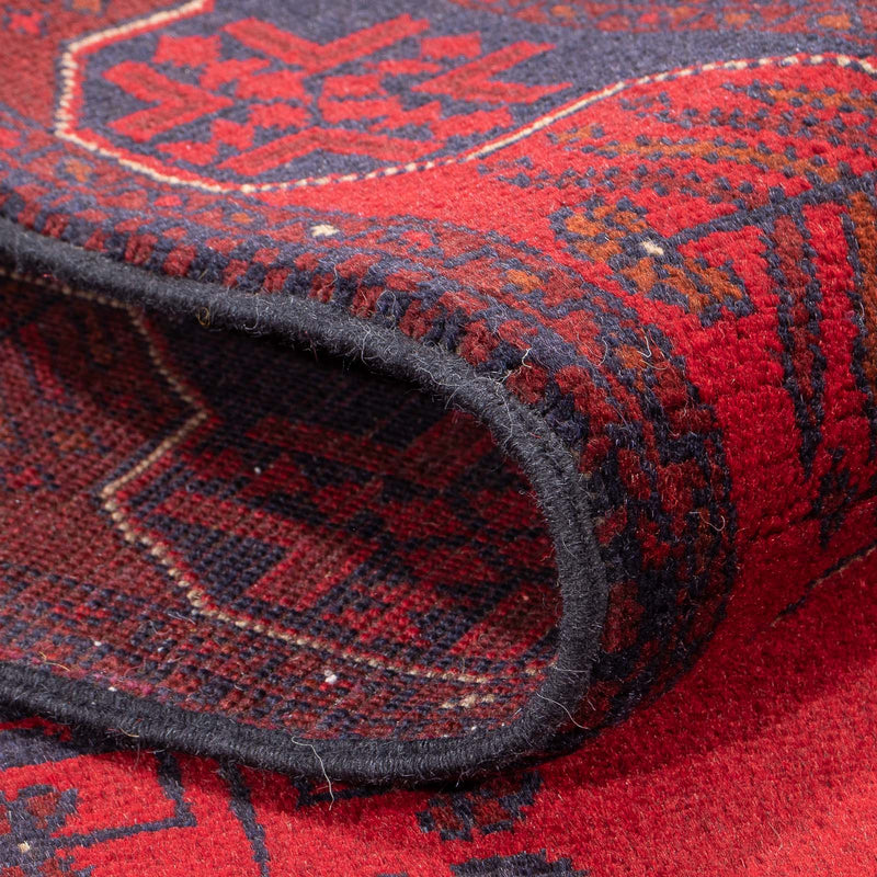 Loper Afghaans tapijt - Kunduz - 289 x 77 cm - rood
