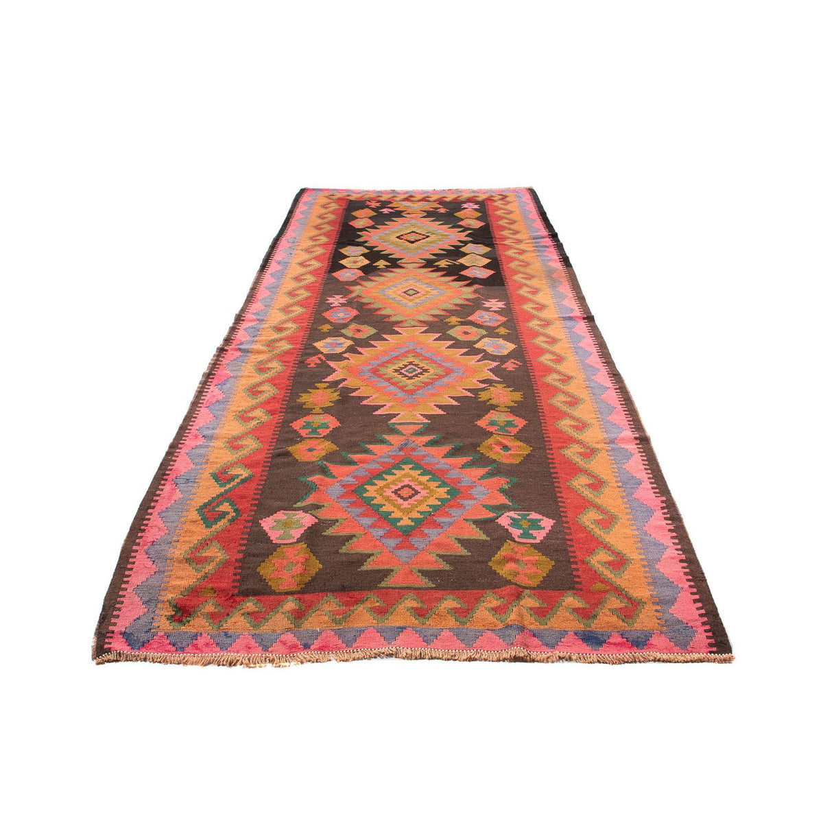 Loper Kelim tapijt - Oud - 330 x 155 cm - veelkleurig