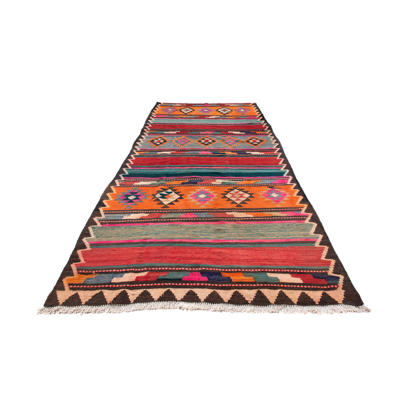 Loper Kelim tapijt - Oud - 350 x 150 cm - veelkleurig