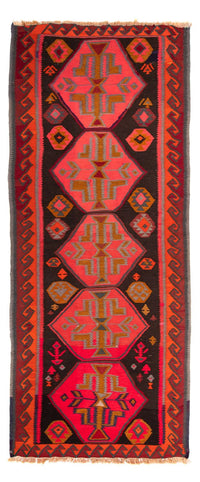 Loper Kelim tapijt - Oud - 325 x 140 cm - veelkleurig