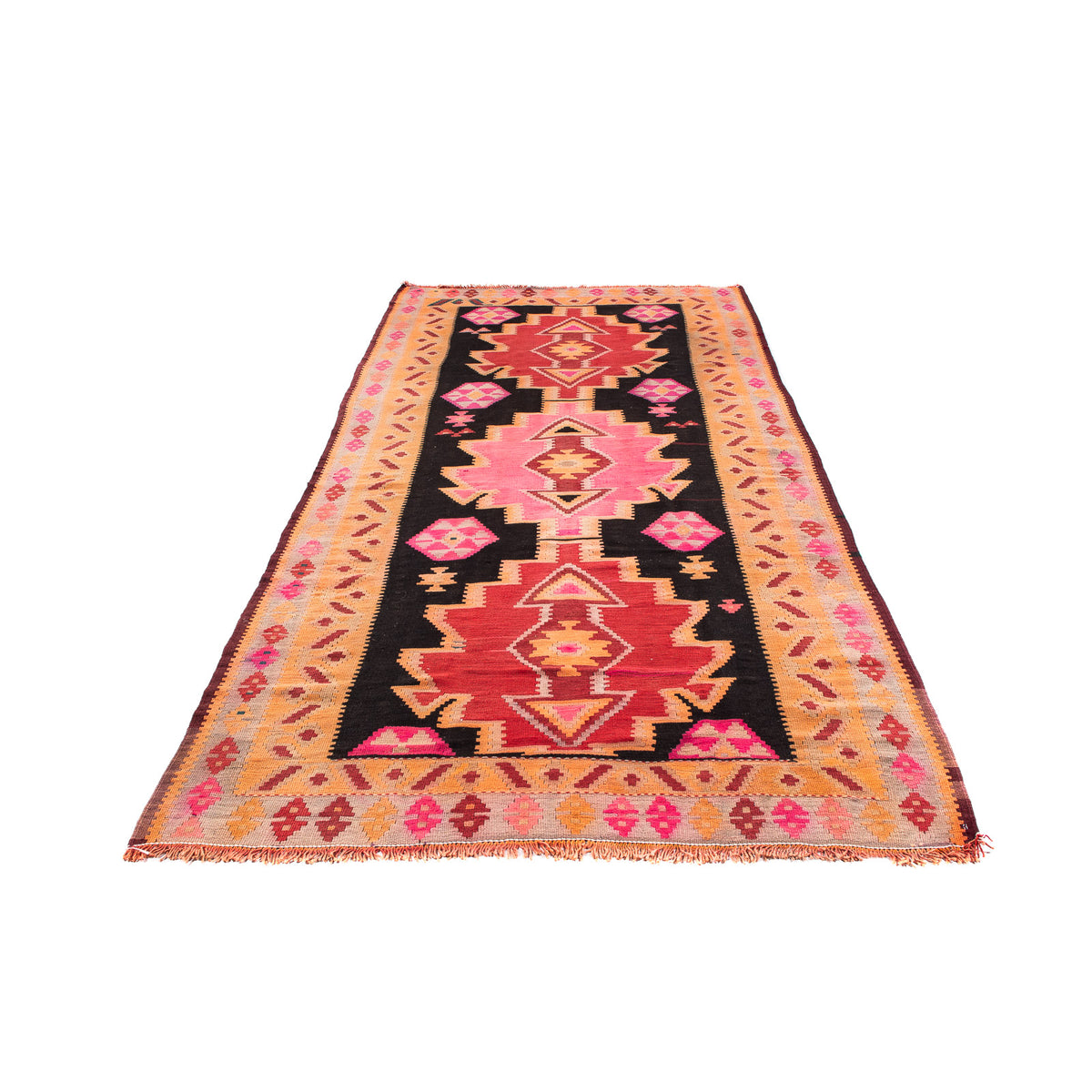Loper Kelim tapijt - Oud - 330 x 150 cm - veelkleurig