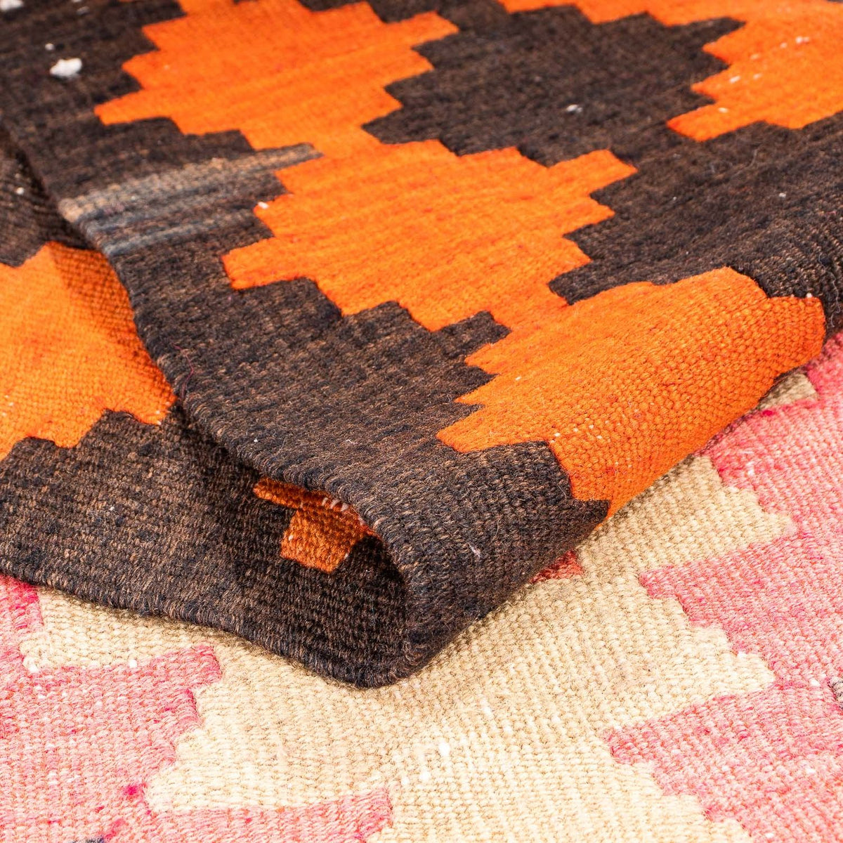 Loper Kelim tapijt - Oud - 340 x 100 cm - veelkleurig