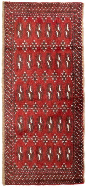 Turkaman tapijt - 130 x 60 cm - rood