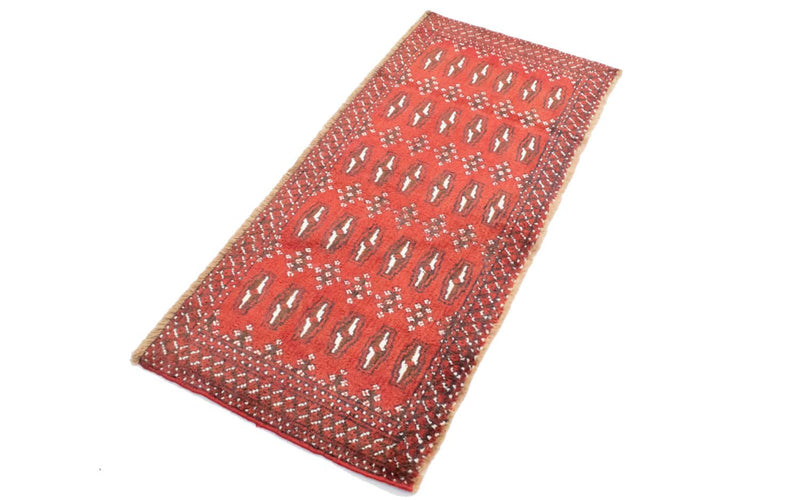 Turkaman tapijt - 130 x 60 cm - rood