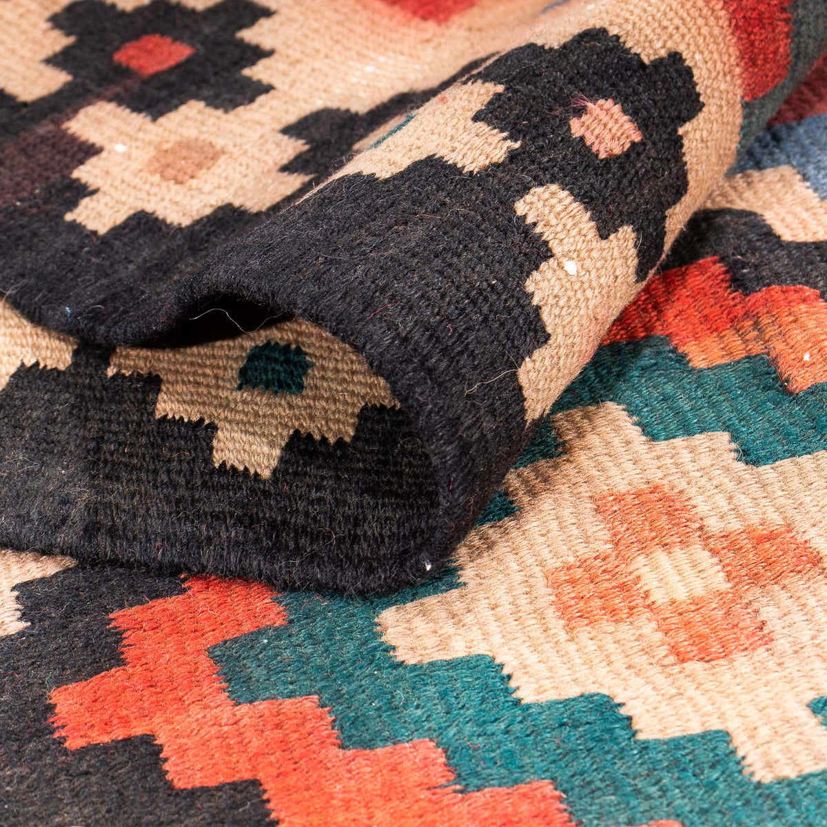 Loper Kelim tapijt - Oud - 225 x 112 cm - veelkleurig