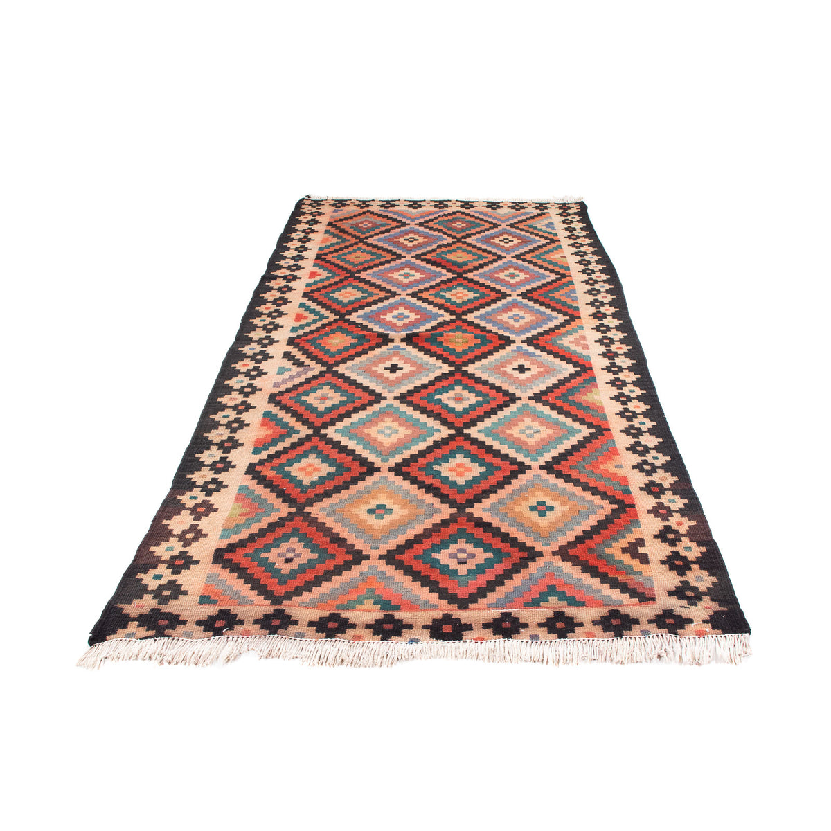 Loper Kelim tapijt - Oud - 225 x 112 cm - veelkleurig