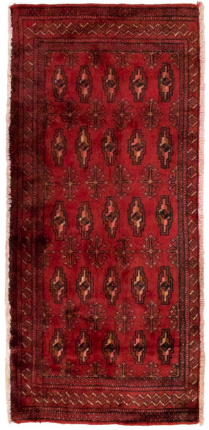 Turkaman tapijt - 130 x 60 cm - rood