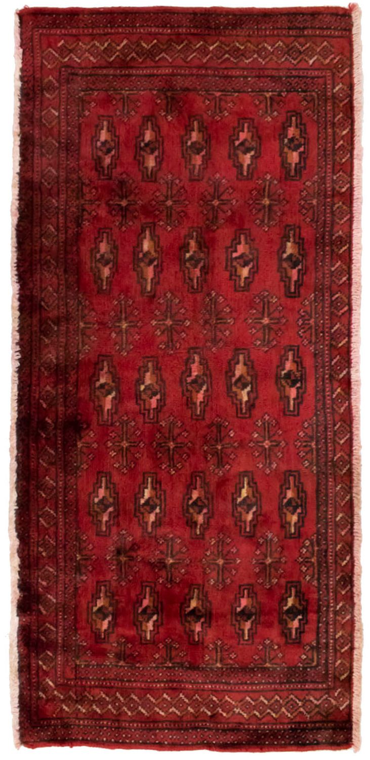 Turkaman tapijt - 130 x 60 cm - rood