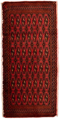 Turkaman tapijt - 130 x 60 cm - rood