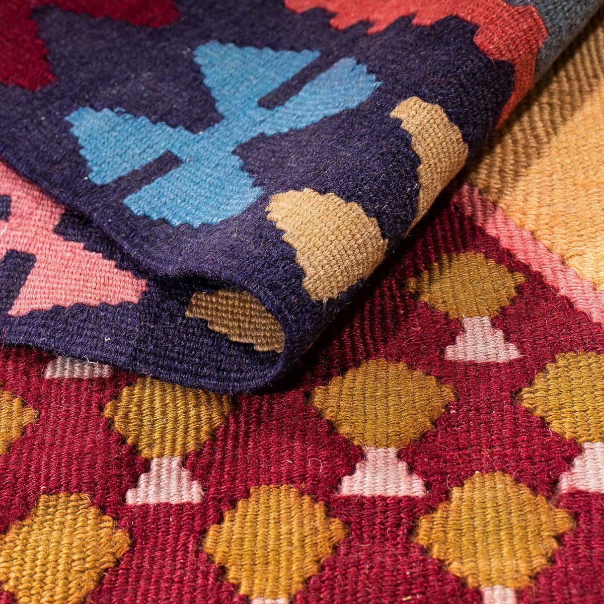 Loper Kelim tapijt - Oud - 280 x 140 cm - veelkleurig