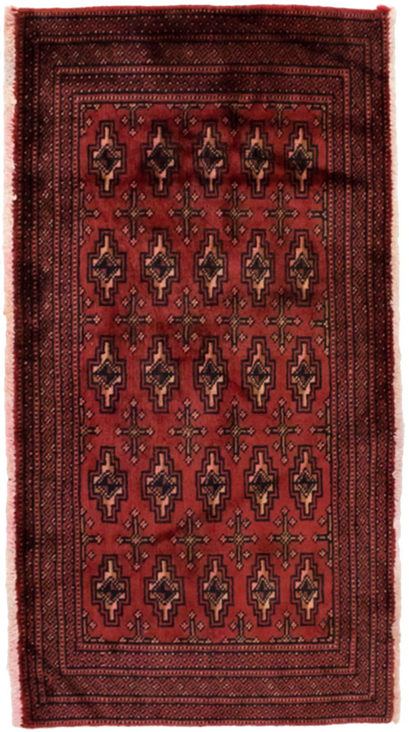 Turkaman tapijt - 130 x 60 cm - rood