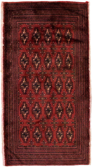 Turkaman tapijt - 130 x 60 cm - rood