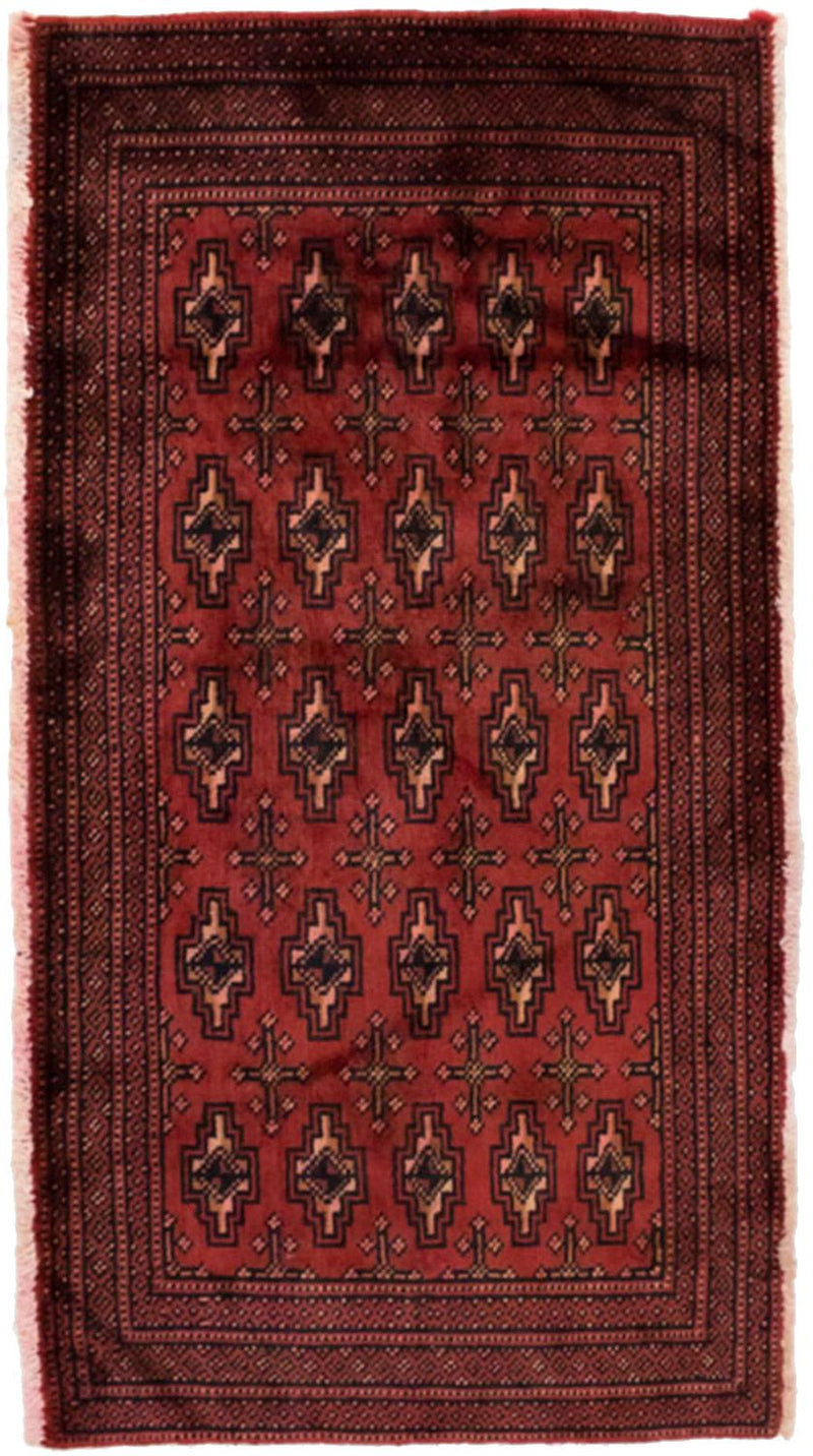 Turkaman tapijt - 130 x 60 cm - rood