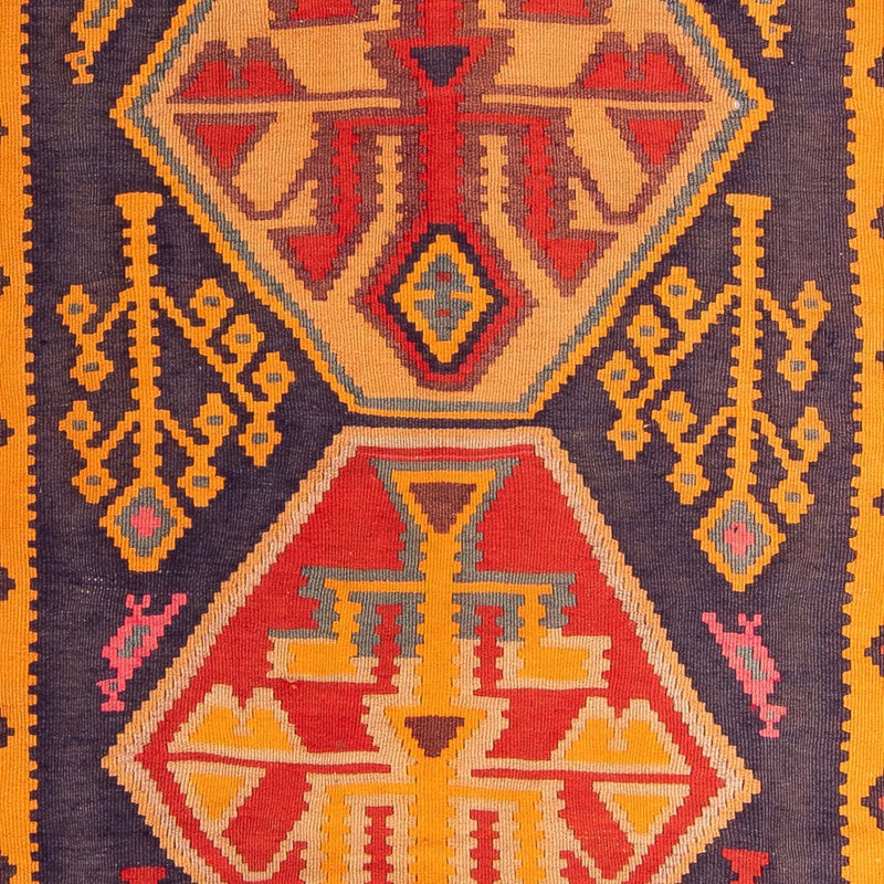 Loper Kelim tapijt - Oud - 340 x 155 cm - veelkleurig