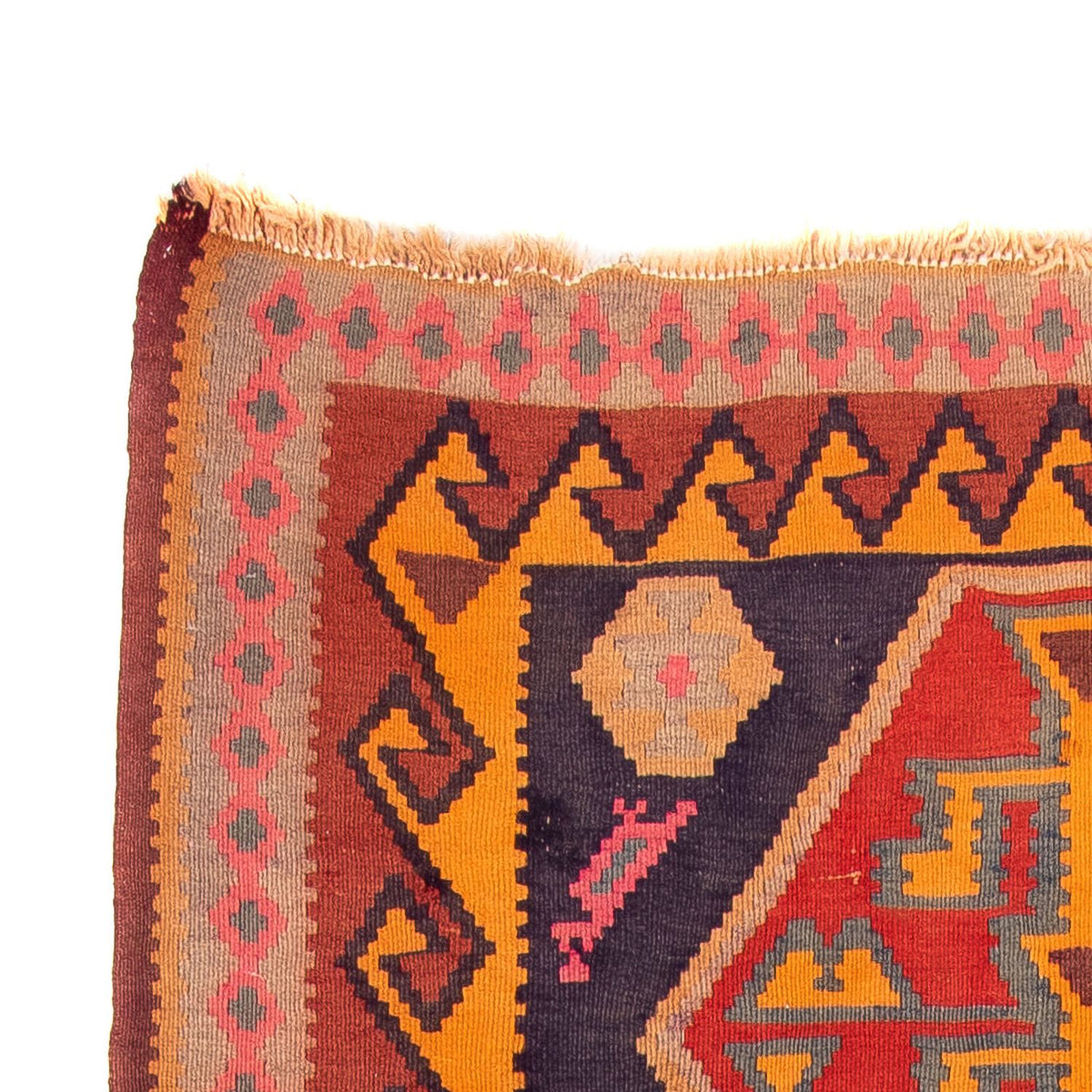 Loper Kelim tapijt - Oud - 340 x 155 cm - veelkleurig