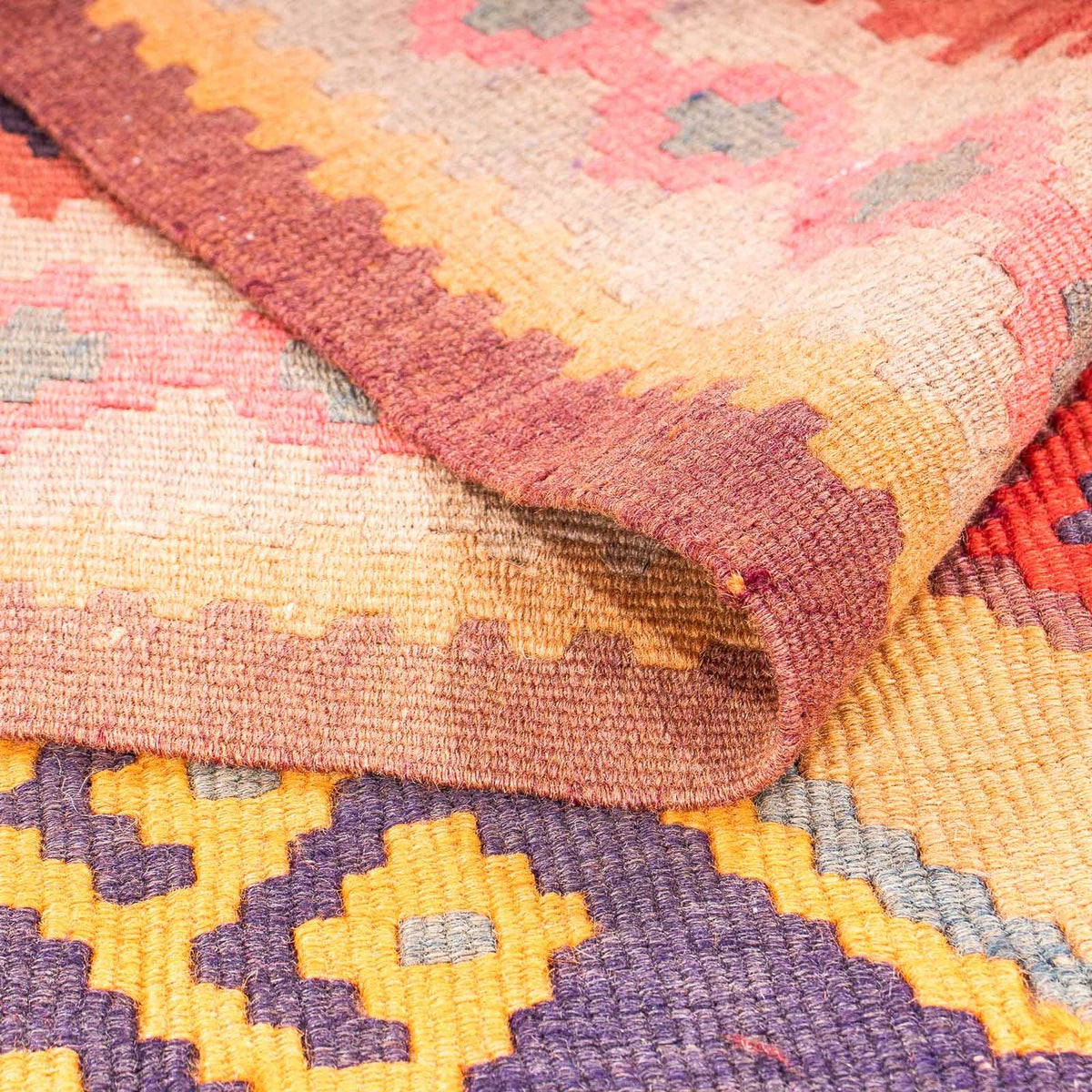 Loper Kelim tapijt - Oud - 340 x 155 cm - veelkleurig