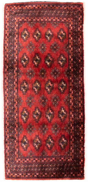 Turkaman tapijt - 130 x 60 cm - rood