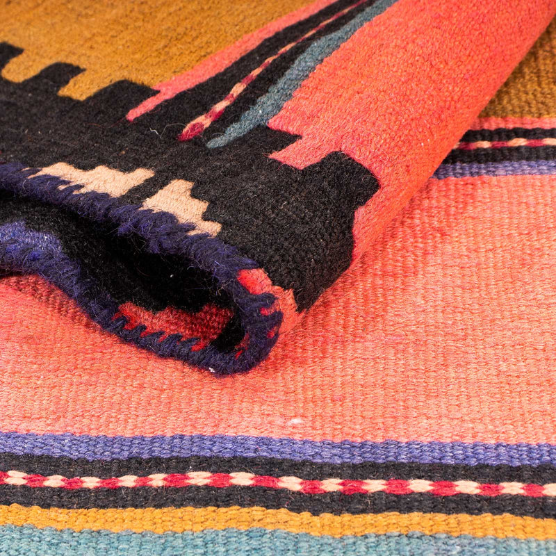 Loper Kelim tapijt - Oud - 370 x 137 cm - veelkleurig