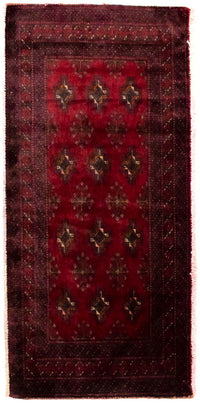 Turkaman tapijt - 130 x 60 cm - rood