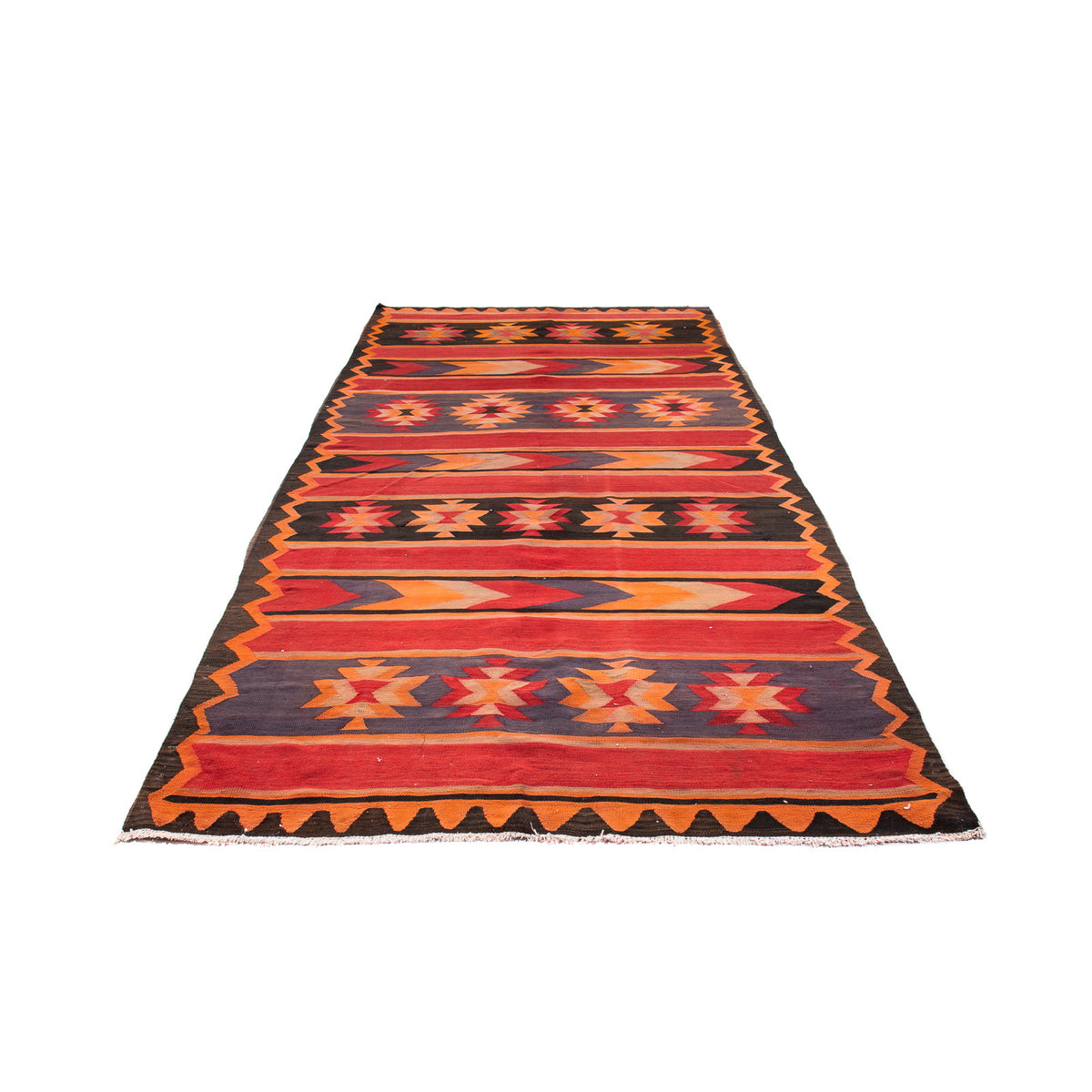 Loper Kelim tapijt - Oud - 325 x 150 cm - veelkleurig