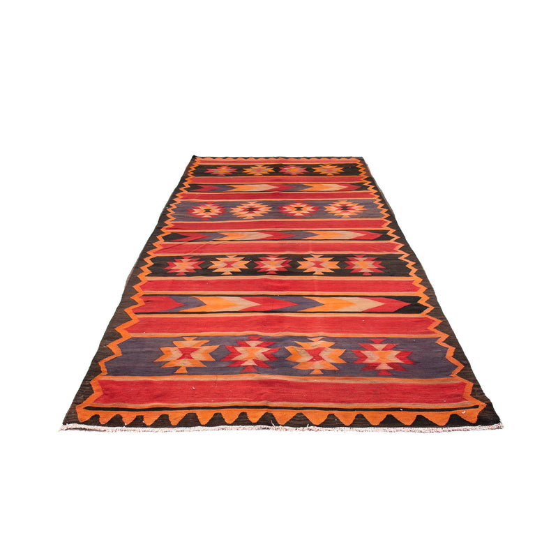 Loper Kelim tapijt - Oud - 325 x 150 cm - veelkleurig